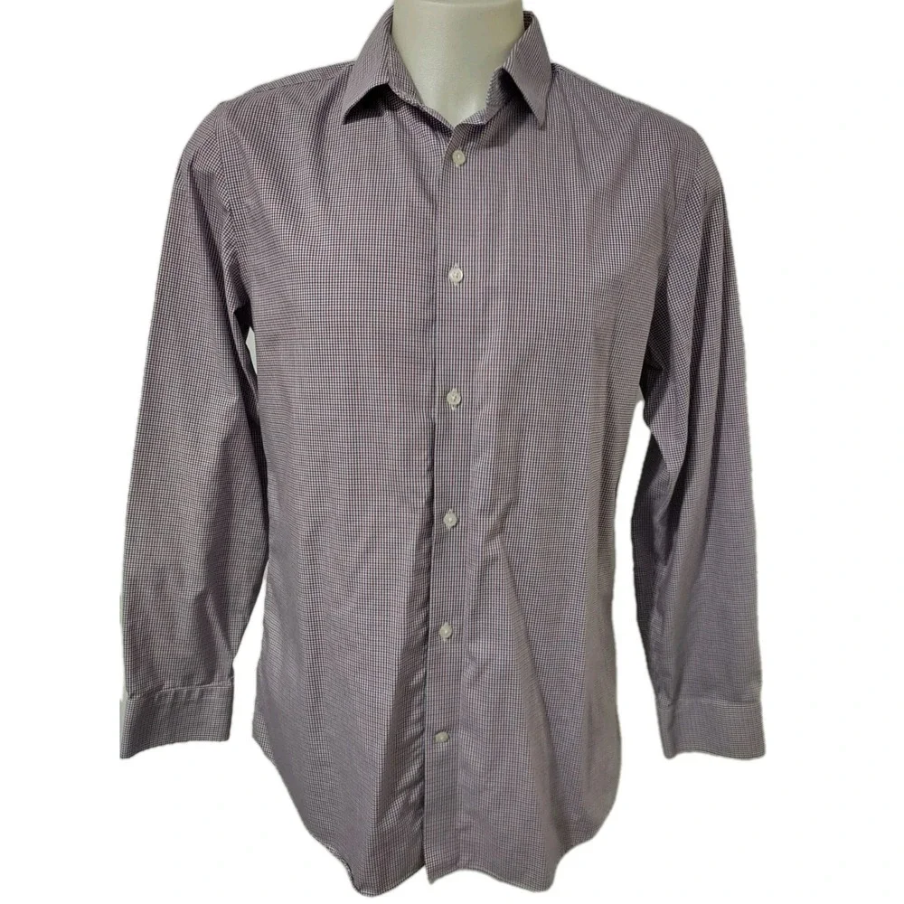 Banana Republic Dress Shirt Men's Size Large Slim Fit Collared Long sleeve Check